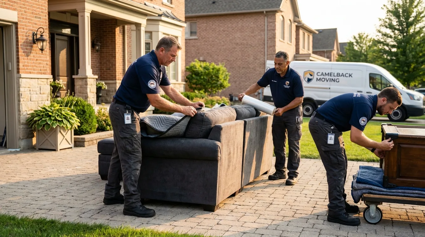 Large estate moving crew wrapping furniture in Lovington, NM