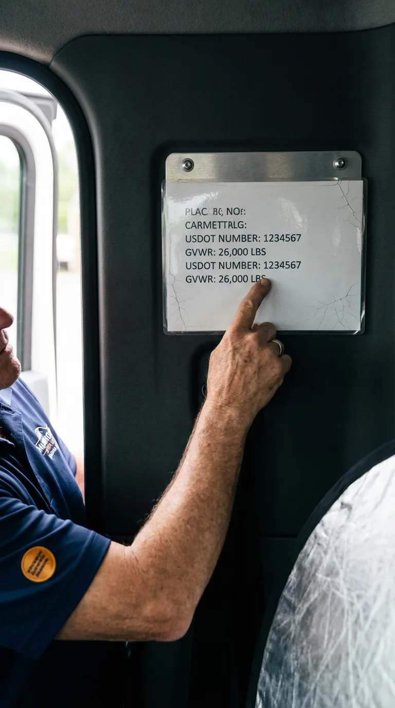 USDOT licensing placard verification in Lovington